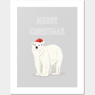 Merry Christmas Polar Bear Posters and Art